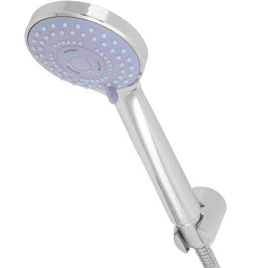 Kit rubinetto doccia monocomando orizzontale cromato a risparmio idrico con soffione doccia, tubo flessibile e staffa