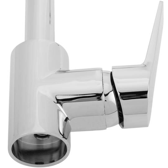 Chrome swivel mixer tap with high spout for sink height 248mm