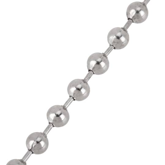 Chaîne à billes chromée pour bonde de cuisine ou salle de bain avec anneaux de 25cm