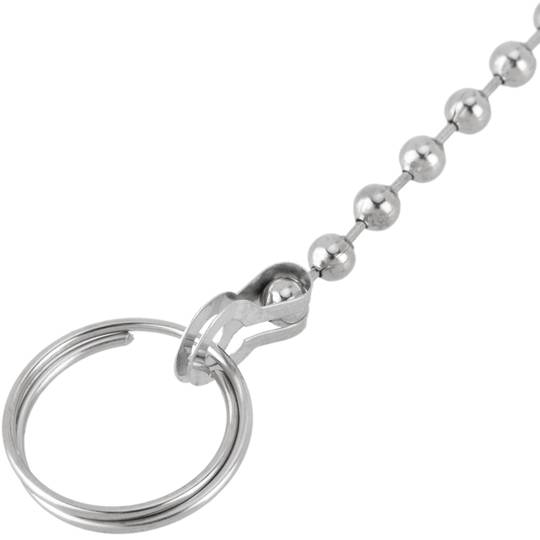 Chaîne à billes chromée pour bonde de cuisine ou salle de bain avec anneaux de 25cm