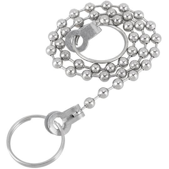 Cadena de bolas cromada para tapón de desagüe cocina o baño con anillas de 45cm