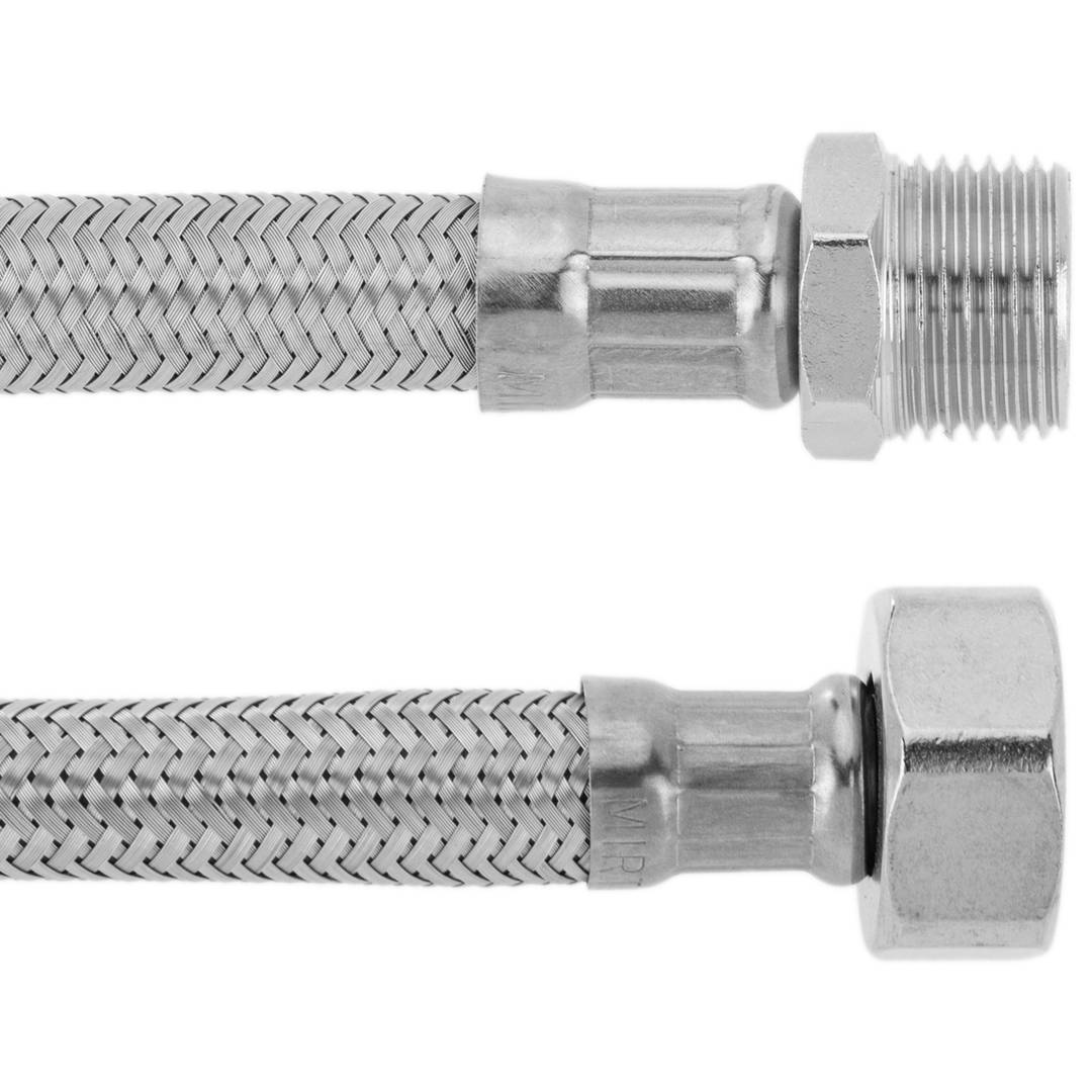 Tuyau flexible en métal inox 1/2 Mâle à 3/8 Mâle 25 cm