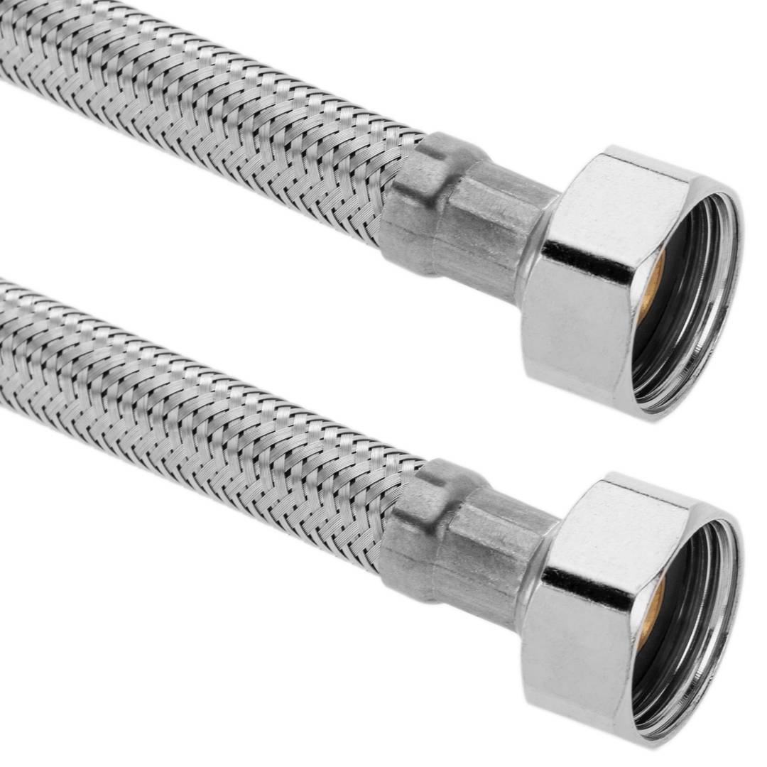 Flexible metallic stainless steel hose 1/2 Female to 1/2 Female of 30 cm  - Cablematic