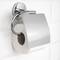 Portarrollos WC cromado con tapa para papel higiénico modelo Renne