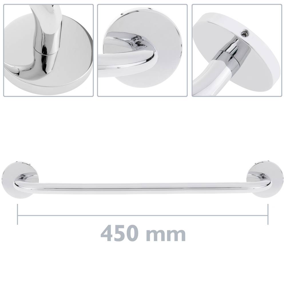 Toallero barra para pared cromado 450x60x74mm modelo Renne