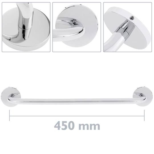 Toallero barra para pared cromado 450x60x74mm modelo Renne
