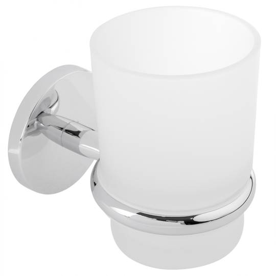 Vaso 68mm diámetro porta cepillo de dientes con soporte porta vaso de pared modelo Renne
