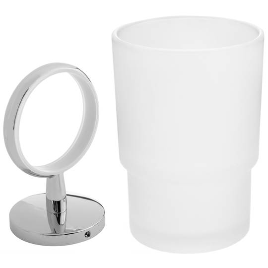 Vaso 68mm diámetro porta cepillo de dientes con soporte porta vaso de pared modelo Renne