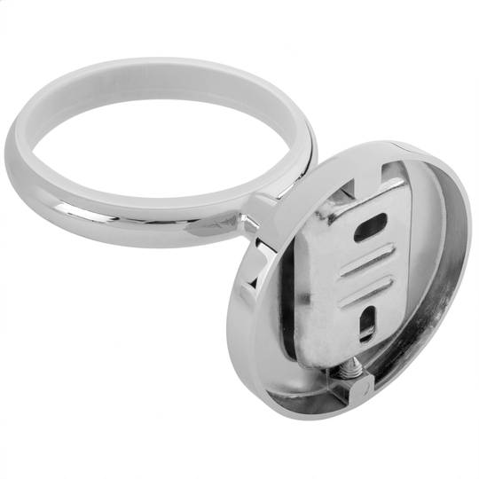 Wall soap chrome holder with translucent glass dish Renne model