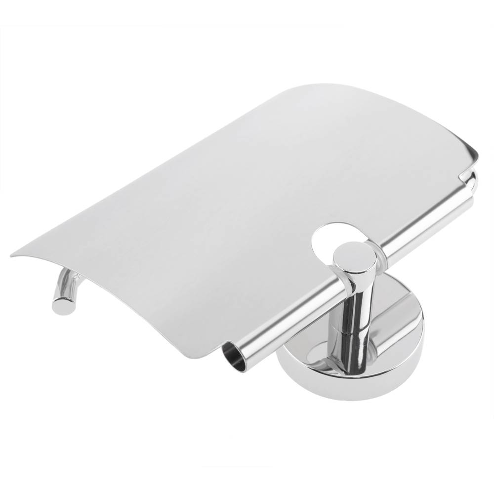 Porta-rotlles WC cromat amb tapa per a paper higiènic model Paddy