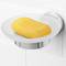 Wall soap chrome holder with translucent glass dish Paddy model
