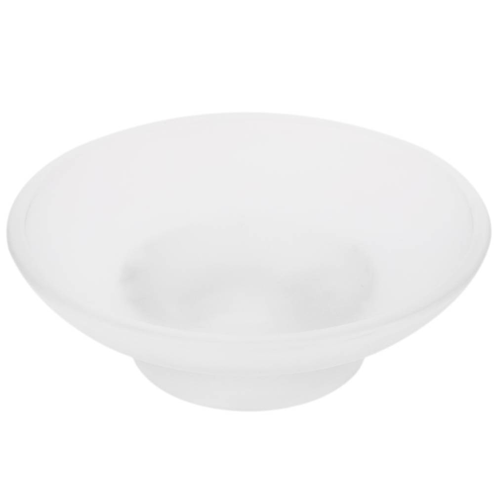 Wall soap chrome holder with translucent glass dish Paddy model