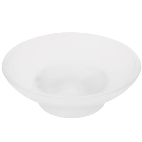 Wall soap chrome holder with translucent glass dish Paddy model