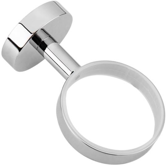 Wall soap chrome holder with translucent glass dish Paddy model