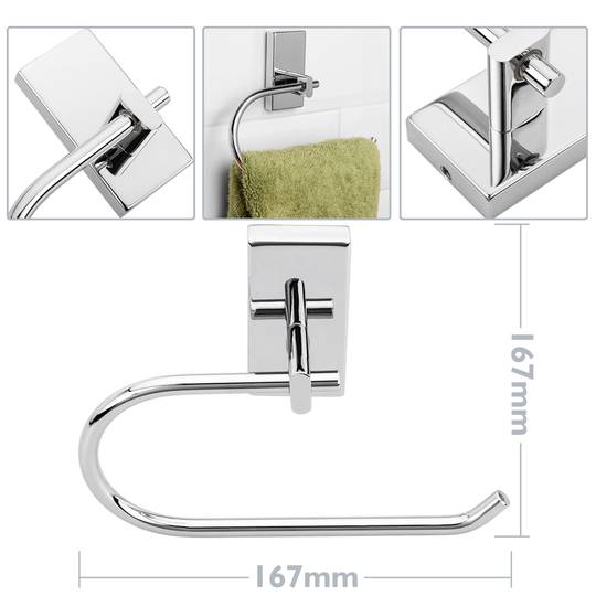 Toalheiro de parede 167x125x39mm cromado Spool