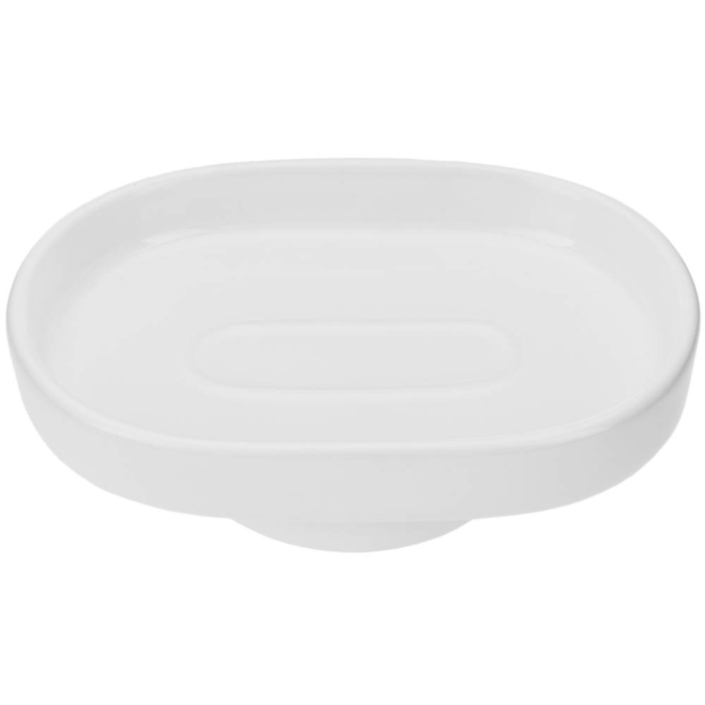 Wandseifenhalter chrom mit Keramikplatte im weißen Spulenmodell