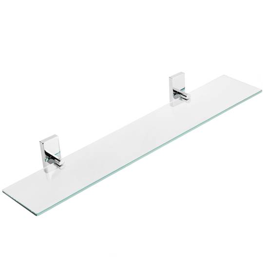 Étagère de salle de bain en verre avec quincaillerie chromée