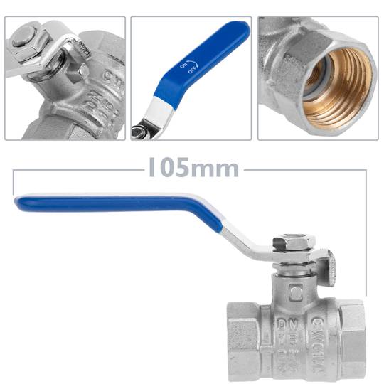 Valvola a sfera in acciaio inox con filettatura femmina da 1/2