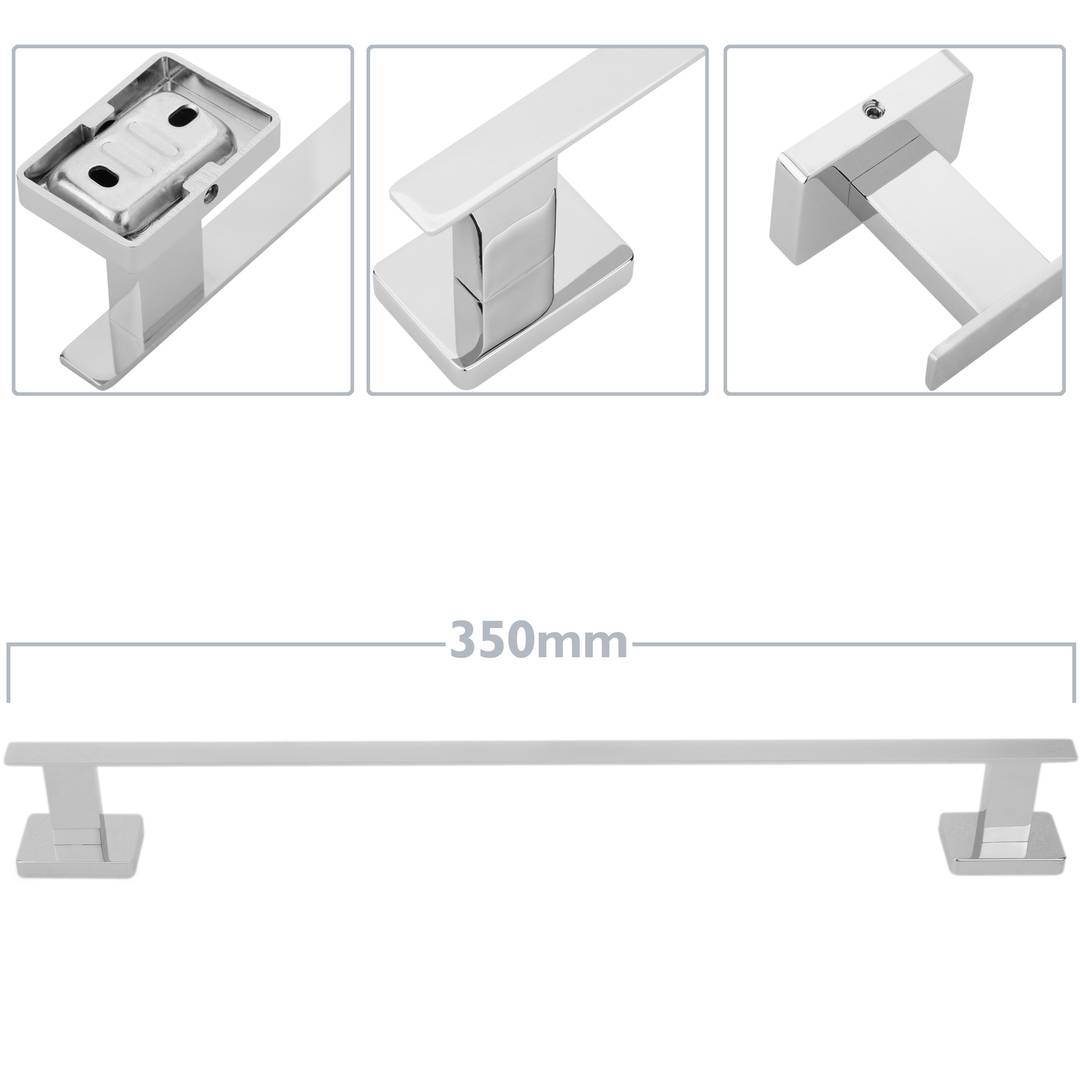 Verchroomde wand handdoekhouder 350x35x55 mm model Ever