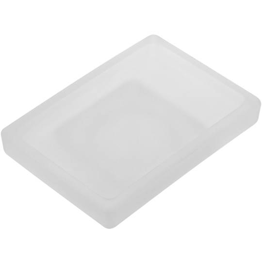 Soporte cromado de pared para jabón con plato de cristal translúcido modelo Ever