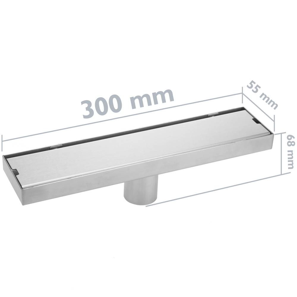 Canaleta de desguàs per a dutxa 30cm per rajola en acer inoxidable mat