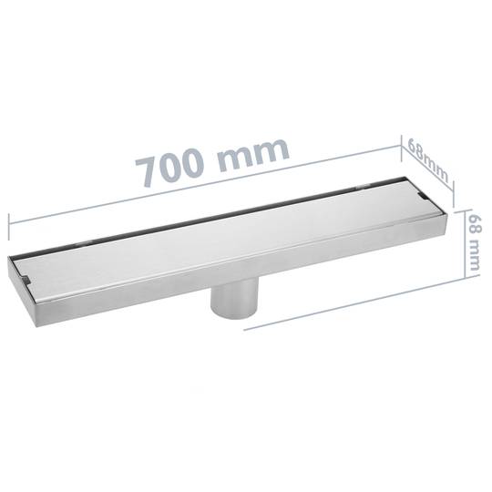 Duschrinne Duschablauf Bodenablauf 70cm Edelstahl für Flieseneinsatz matte