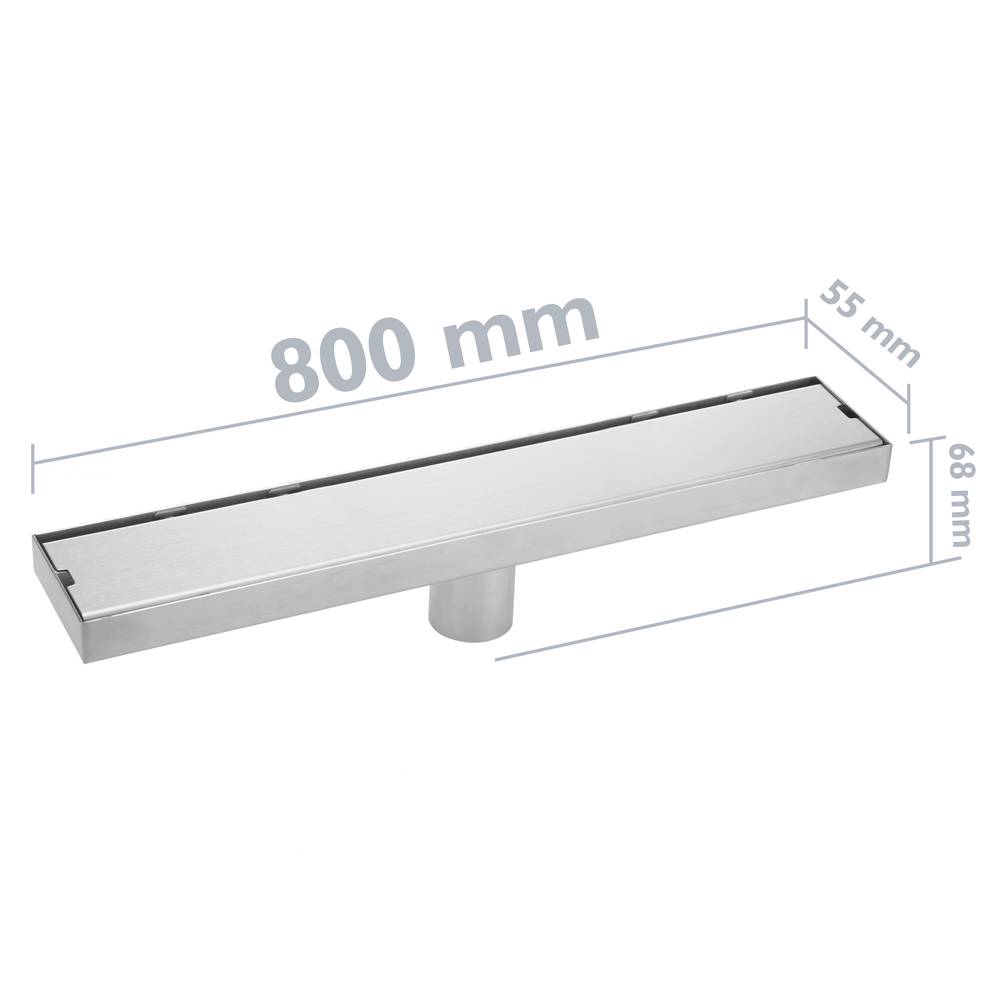 80cm douchegoot voor roestvrijstalen tegels matte