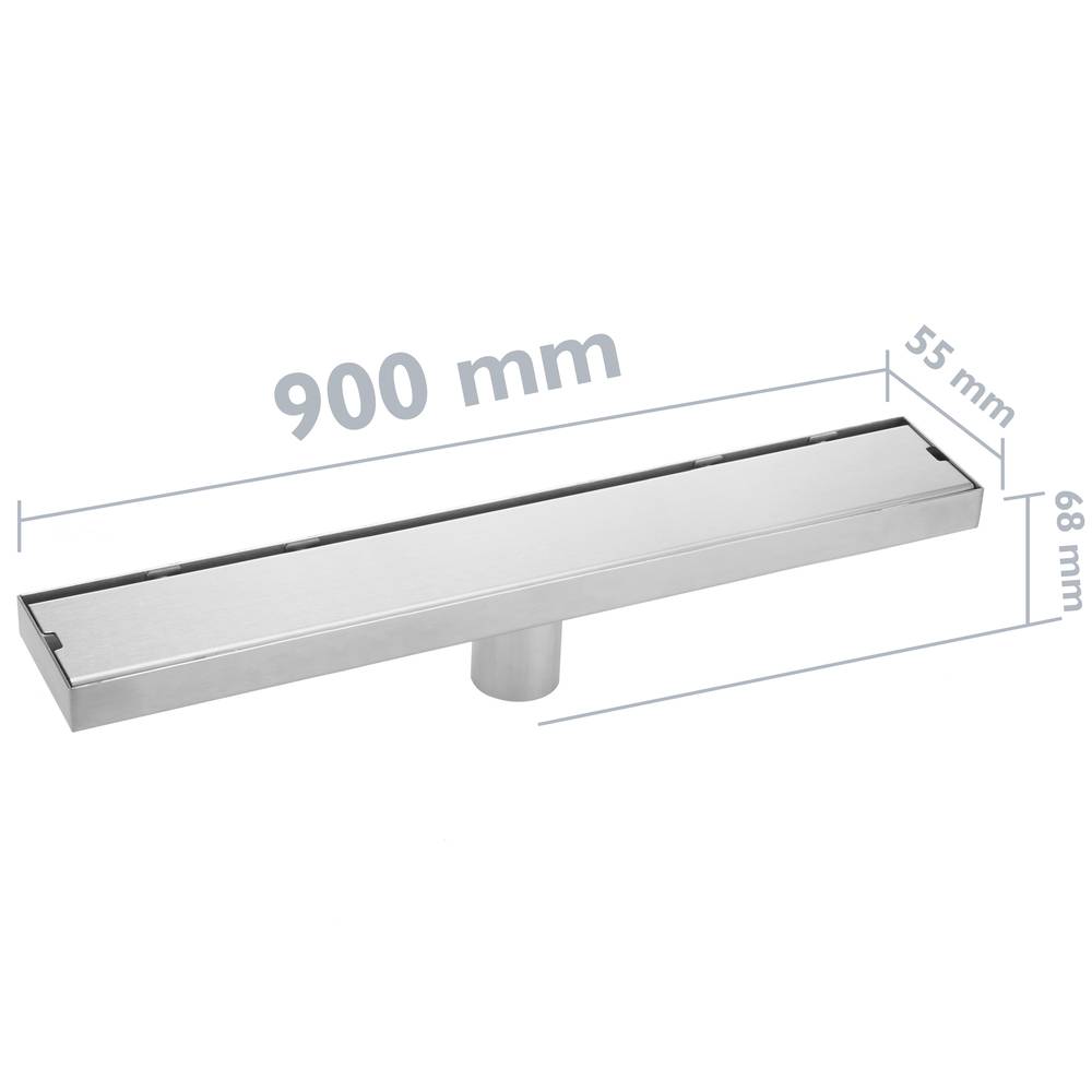 Canaleta de desagüe para ducha 90cm para azulejo en acero inoxidable mate