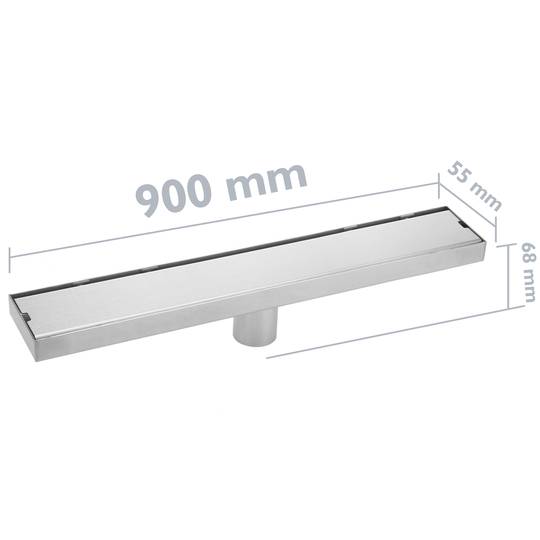 Canaleta de desagüe para ducha 90cm para azulejo en acero inoxidable mate