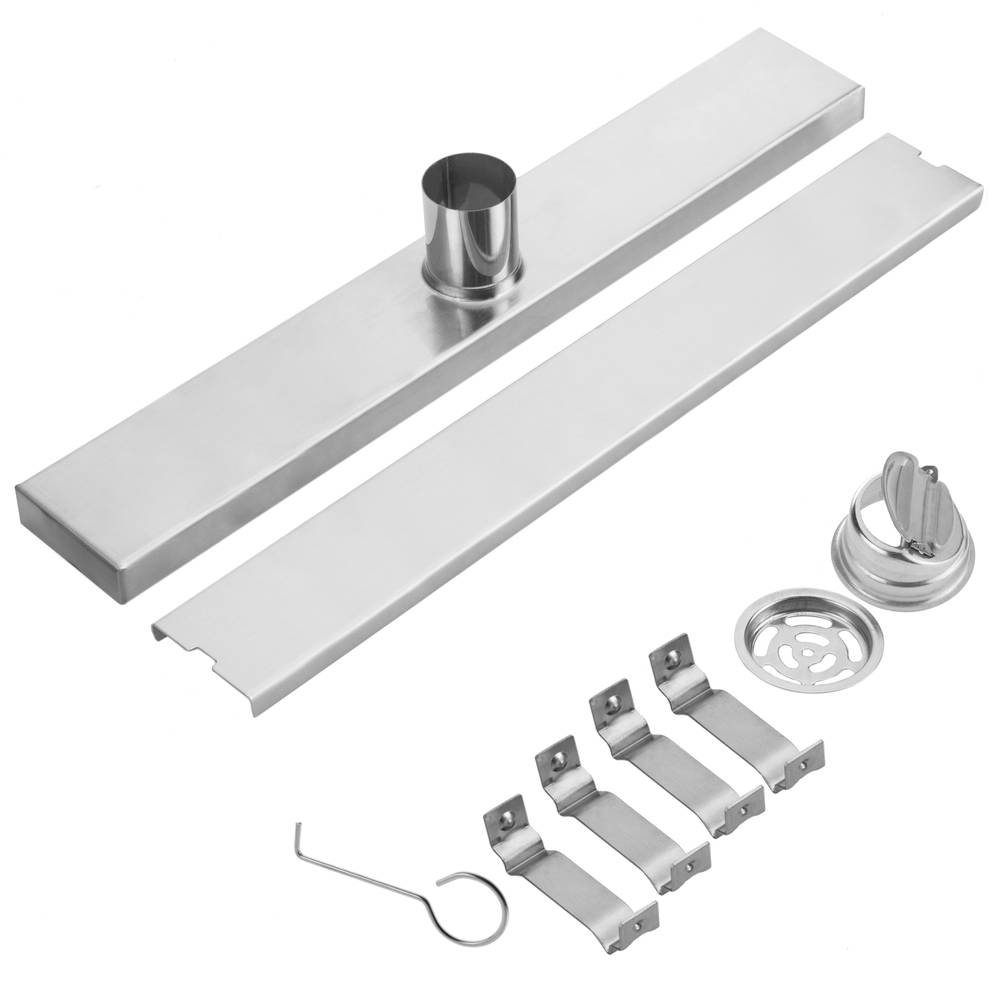 Canaleta de desagüe para ducha 90cm para azulejo en acero inoxidable mate