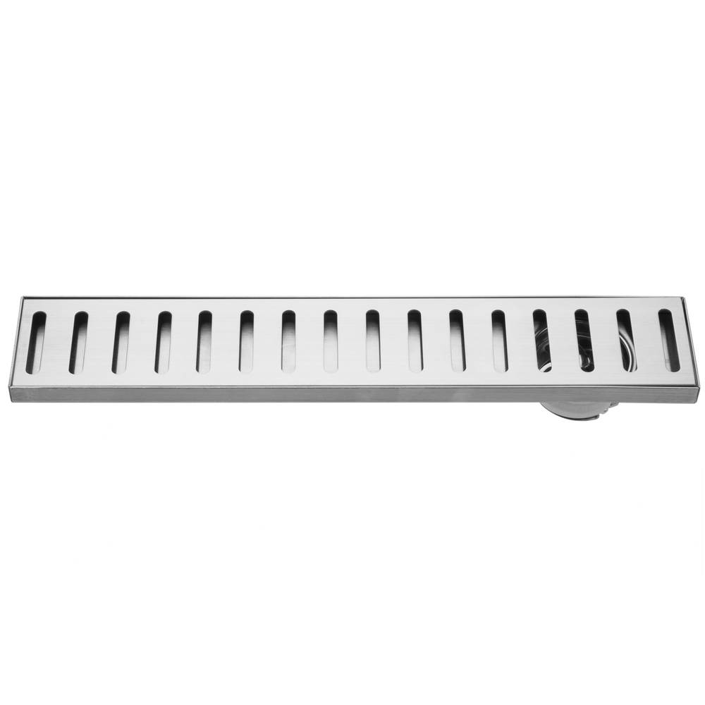 Canaleta de desagüe 40x7.5cm con rejilla en acero inoxidable mate