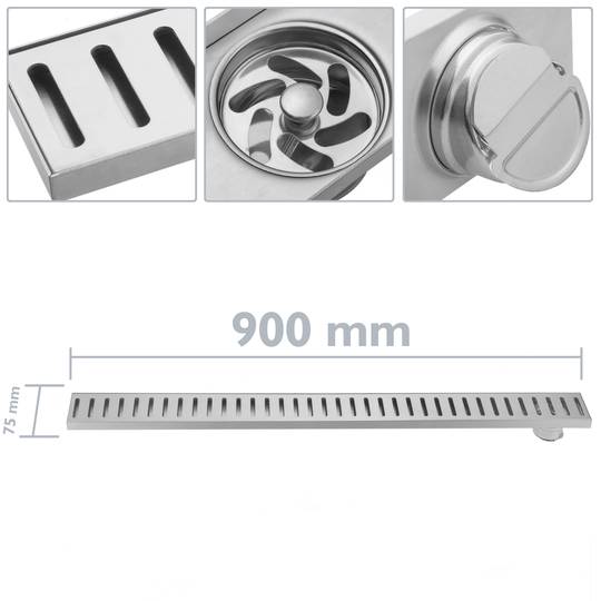 SQUARE FLOOR DRAIN STAINLESS STEEL BATHROOM DOOR SEWER SHOWER