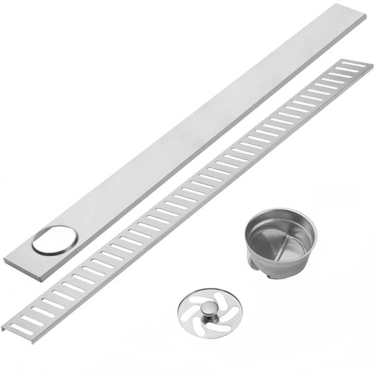 Grondaia 100x7.5 cm con griglia in acciaio inossidabile opaco
