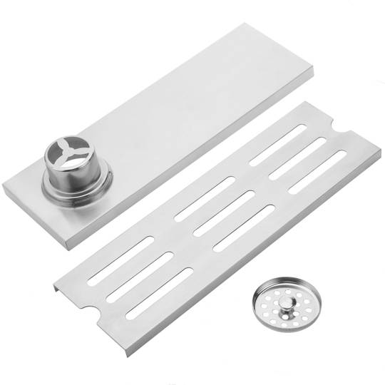 Gouttière de drainage 30x10cm avec grille en acier inoxydable mat