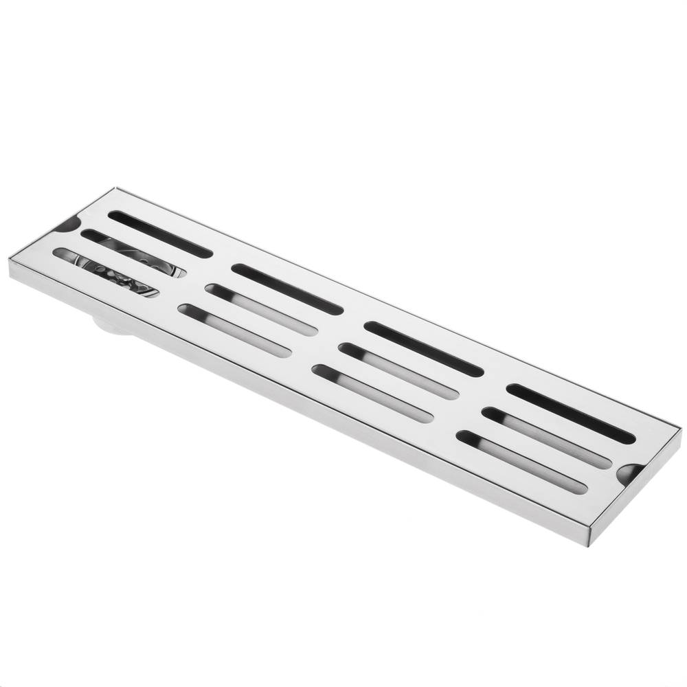 Canaleta de desagüe 40x10cm con rejilla en acero inoxidable mate