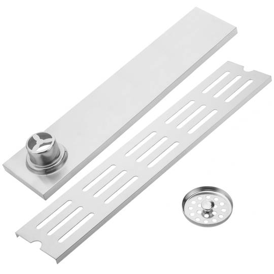 Grondaia 50x10cm con griglia in acciaio inossidabile opaco