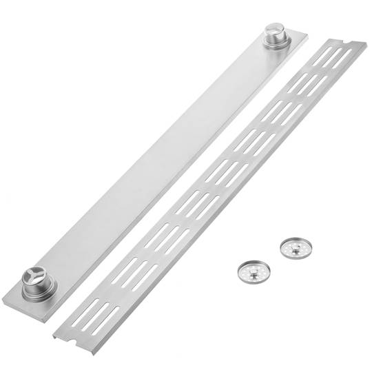 Abflussrinne doppelter 90x10cm mit mattem Edelstahlgitter