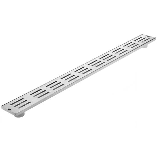 Canaleta de doble desagüe 100x10cm con rejilla en acero inoxidable mate