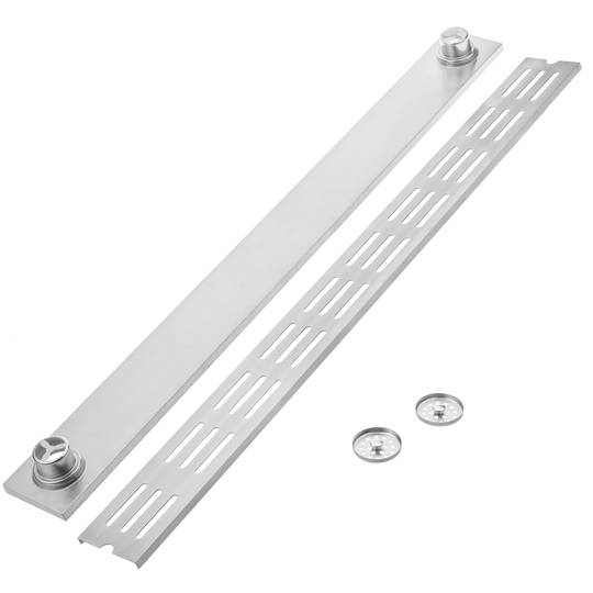 Canaleta de doble desagüe 100x10cm con rejilla en acero inoxidable mate