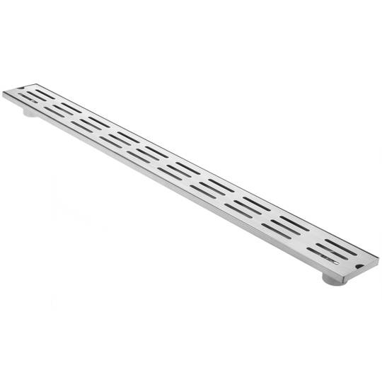 Canaleta de doble desagüe 100x10cm con rejilla en acero inoxidable mate