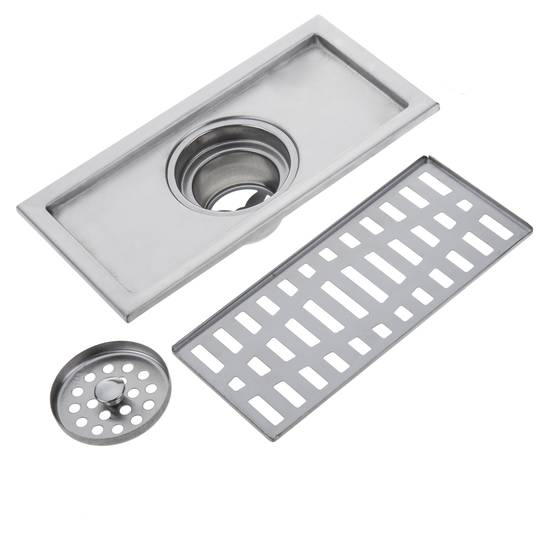 Drain 20x10cm avec grille inox matte amovible