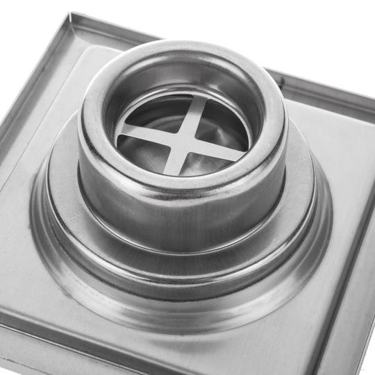 Piletta da 12x12x5cm con griglia in acciaio inox lucido asportabile