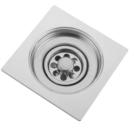 Odpływ 10x10cm z pokrywką i wyjmowanym rusztem ze stali nierdzewnej polerowanej