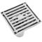 Drain 10x10cm avec valve 9 cm et grille amovible en acier inoxydable poli