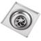 Drain 10x10cm avec valve 9 cm et grille amovible en acier inoxydable poli