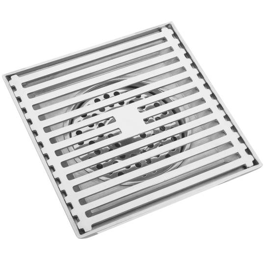 Piletta 15x15cm con griglia asportabile in acciaio inox lucido