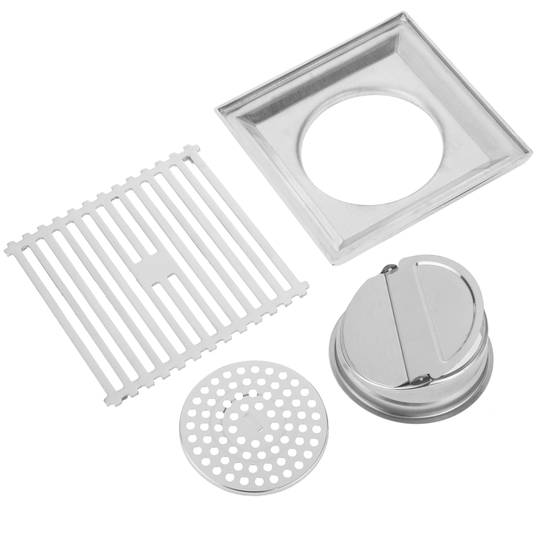 Piletta 15x15cm con griglia asportabile in acciaio inox lucido