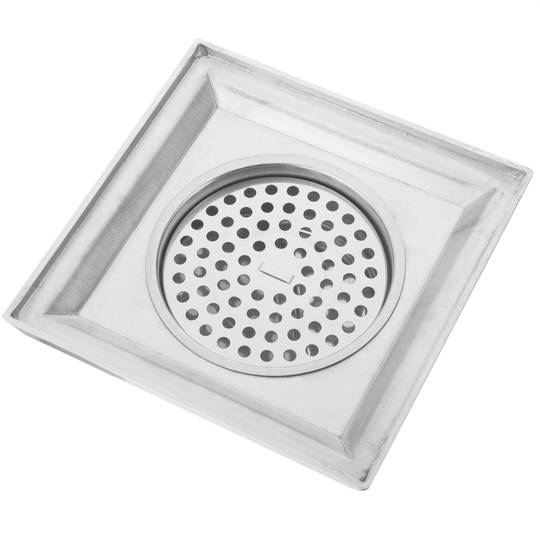 SQUARE SHOWER STAINLESS STEEL FLOOR DRAIN WITH REMOVABLE COVER SIZE 15X15CM