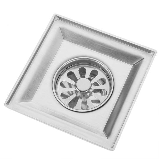 Embornal sifònic 12x12cm amb reixa extraïble d'acer inoxidable brillant