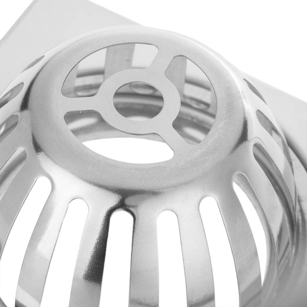 Piletta 12x12cm con griglia alto inox lucido removibile